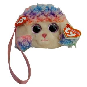 TY Fashion Beanie Boos Rainbow the Poodle Wristlet Coin Purse